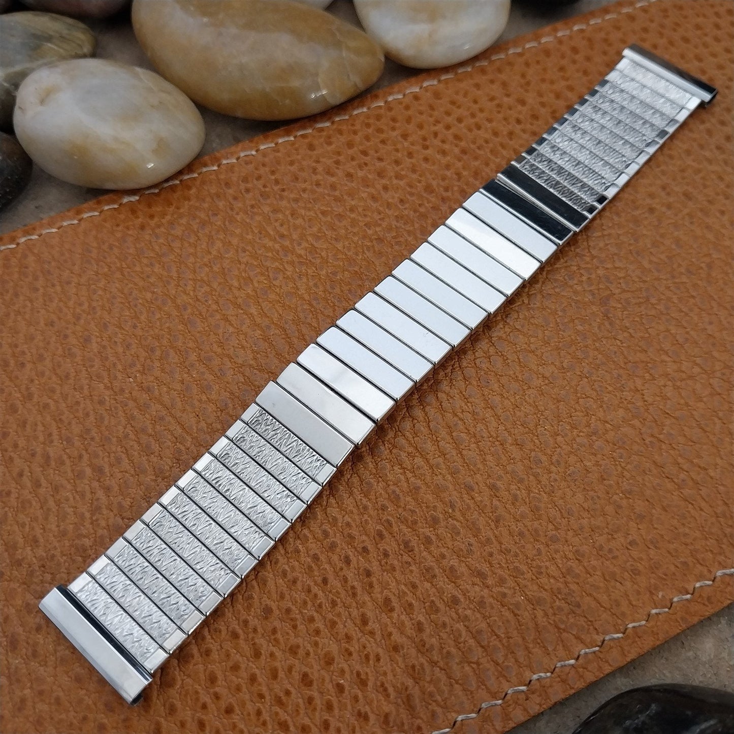 19mm 18mm 17mm 10k White Gold Filled Flex-Let Unused 1950s Vintage Watch Band