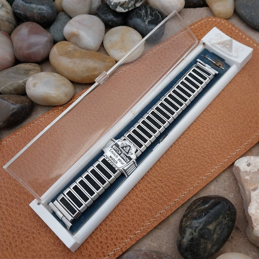 19mm JB Champion Stainless Steel & Corfam Unused nos 1960s Vintage Watch Band