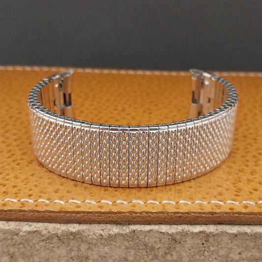17.2mm White Gold-Filled Speidel Thinline Short nos Unused Vintage Watch Band