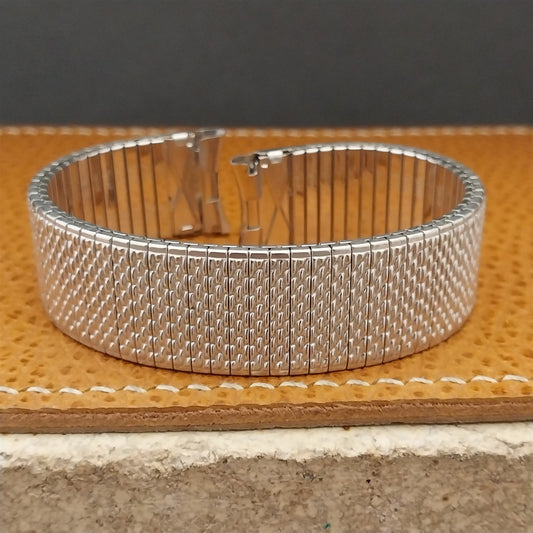 17.2mm 10K White Gold-Filled Speidel Thinline Long Unused nos Vintage Watch Band