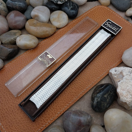 Classic 10K White Gold-Filled Speidel Thinline 17.2mm Unused Vintage Watch Band