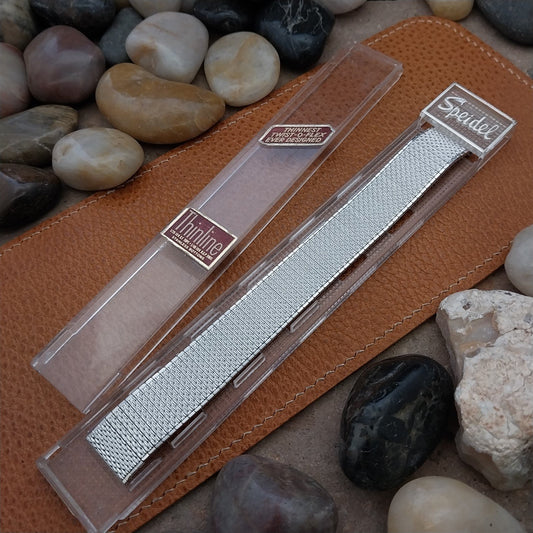 17.2mm 11/16 10k White Gold-Filled Speidel Thinline Unused Vintage Watch Band