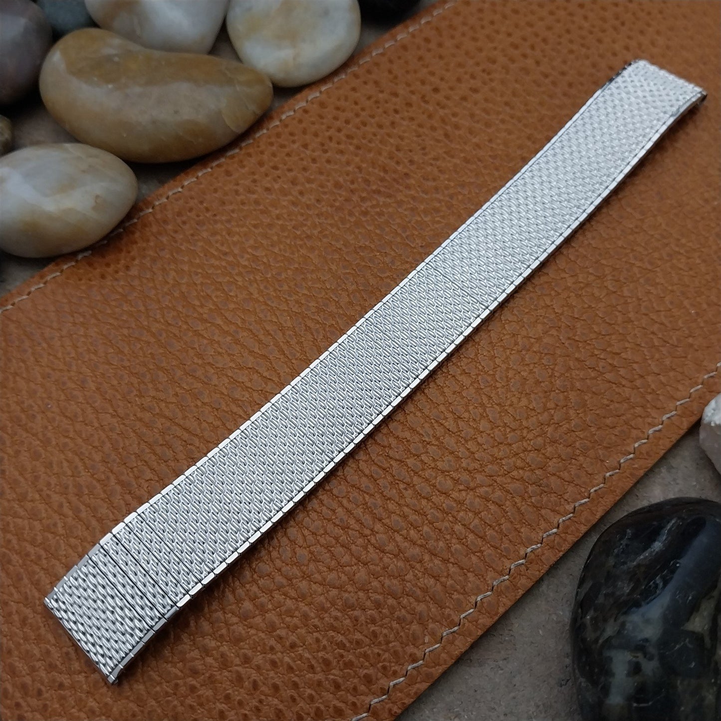 17.2mm 11/16 10k White Gold-Filled Speidel Thinline Unused Vintage Watch Band