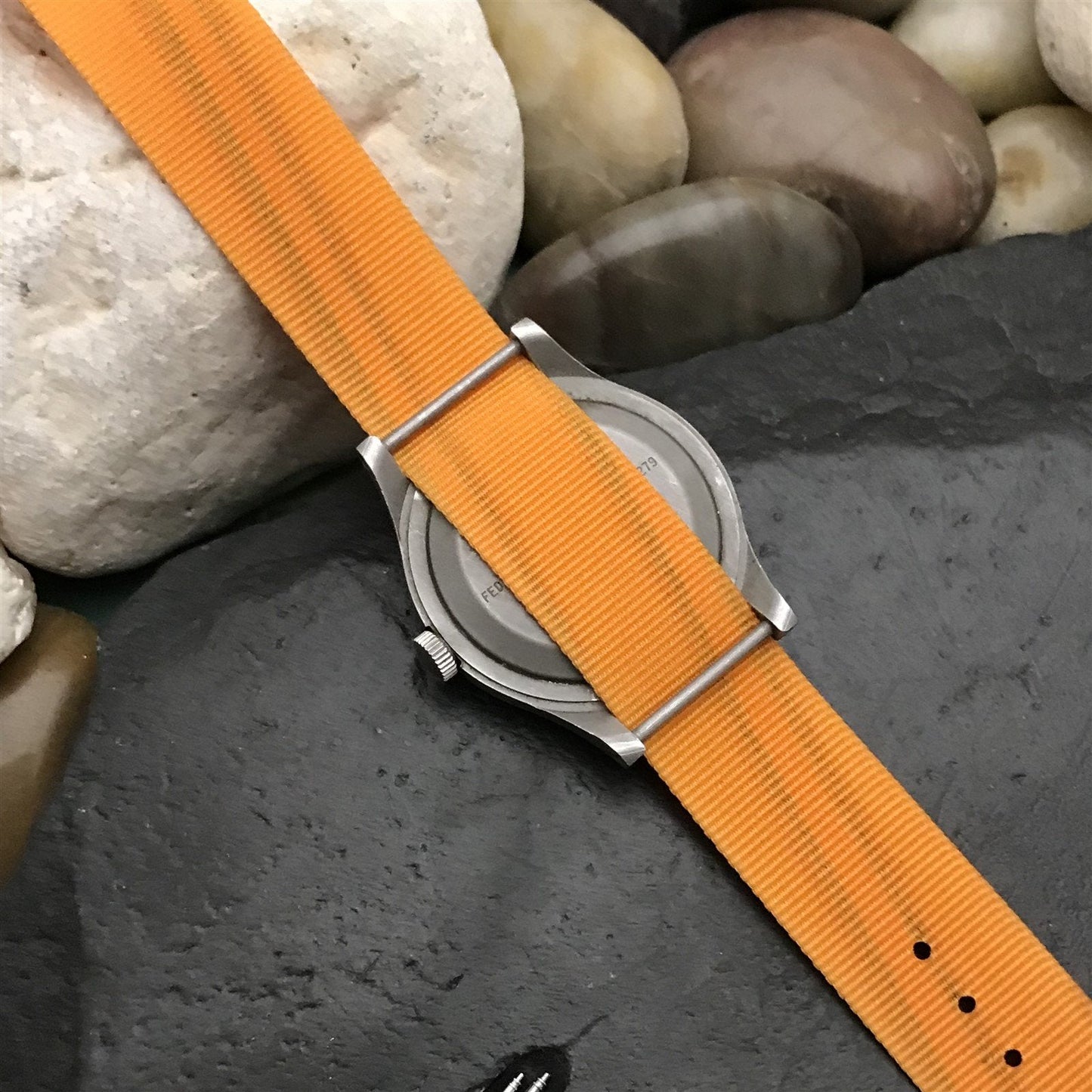 John Weitz 1-Piece Nylon Slip-Through nos Unused 1990s Vintage Watch Band