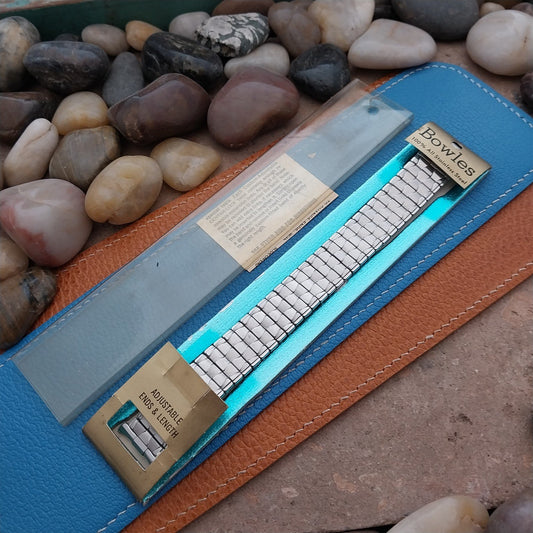 Vintage 17mm 18mm 19mm Baldwin Stainless Steel Expansion Unused 1960s Watch Band