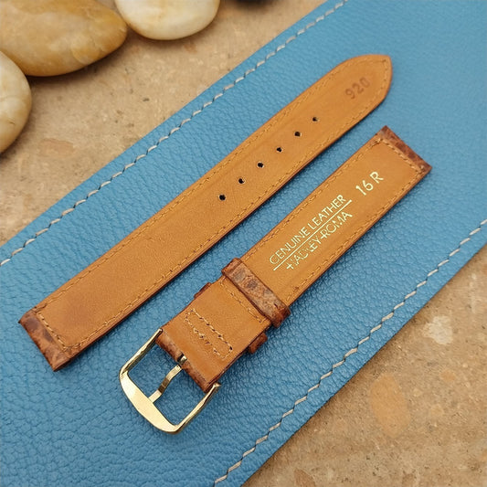 16mm Hadley Roma Brown Crocodile-Grain Leather Unused Watch Band