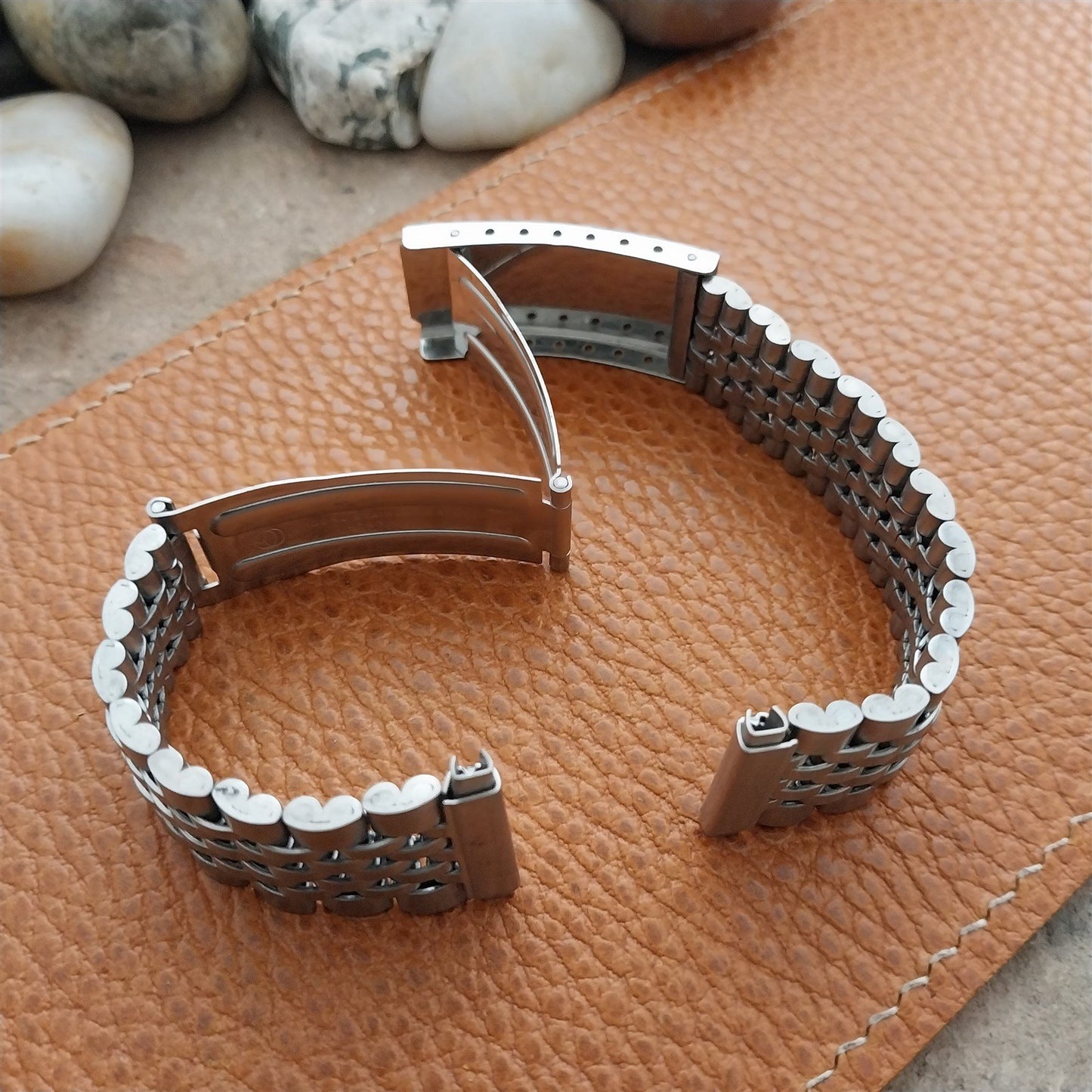 Vintage Stainless Steel Beads of Rice 18mm 19mm 20mm Unused Classic Watch Band