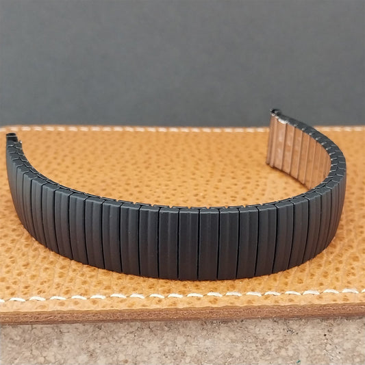 Vintage Speidel USA 17.2mm 17mm Black Classic Expansion nos Unused Watch Band
