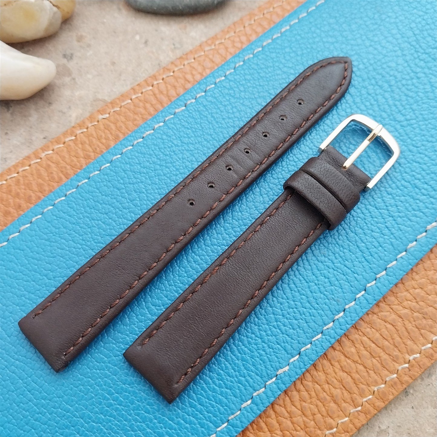16mm Hadley Roma Tapered Leather nos Unused Watch Strap