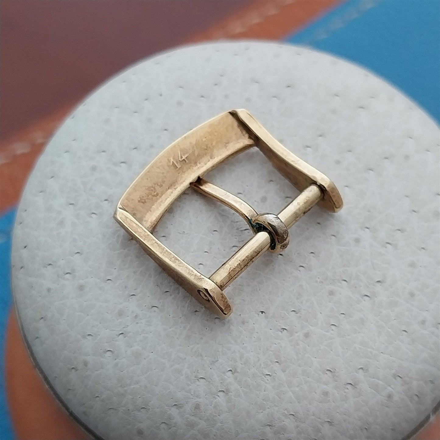 Classic 14mm Yellow Gold-Tone Unused nos Vintage Watch Strap Buckle