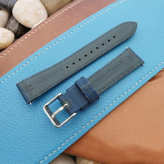 18mm Blue Sailcloth 2-Piece Tapered 18/16 Strap Roboband Unused Watch Strap