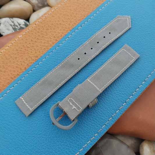 5/8" Gray Poplin Canvas Military-Type nos Unused 1940s Vintage Watch Band