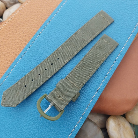 5/8" OD Green Poplin Canvas Military-Type nos Unused 1940s Vintage Watch Band