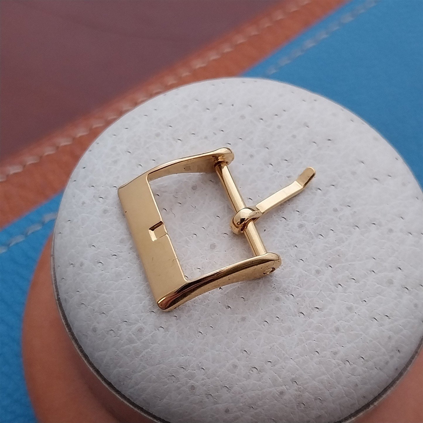 nos 14mm yellow Gold-Tone Classic Unused Vintage Watch Strap Buckle