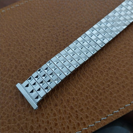 19mm 10k White Gold-Filled 1954 Speidel Balboa Short Unused Vintage Watch Band