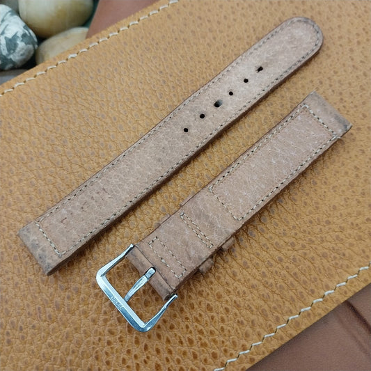 Elgin Pigskin 5/8" nos unused Vintage Watch Band & Silver-Tone Logo Buckle