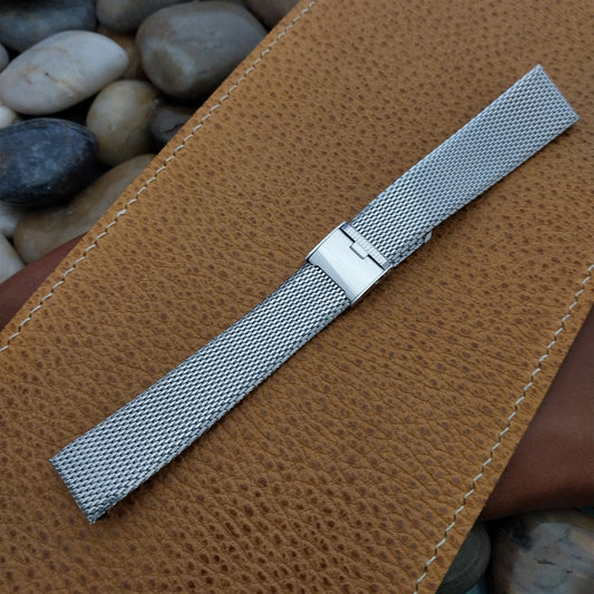 11/16" 17.2mm Speidel 10K White Gold-Filled Mesh Unused 1960s Vintage Watch Band