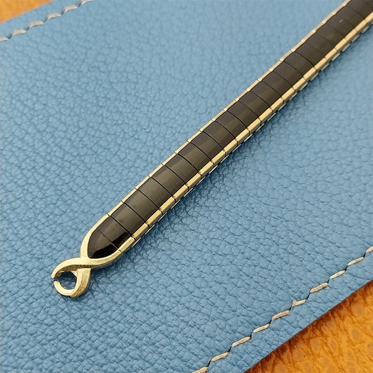 Yellow Gold-Filled Speidel Black Magic Unused 1960s Vintage Cocktail Watch Band