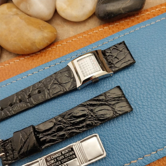 16mm 5/8" JB Champion USA Calendar Alligator nos unused 1970s Vintage Watch Band