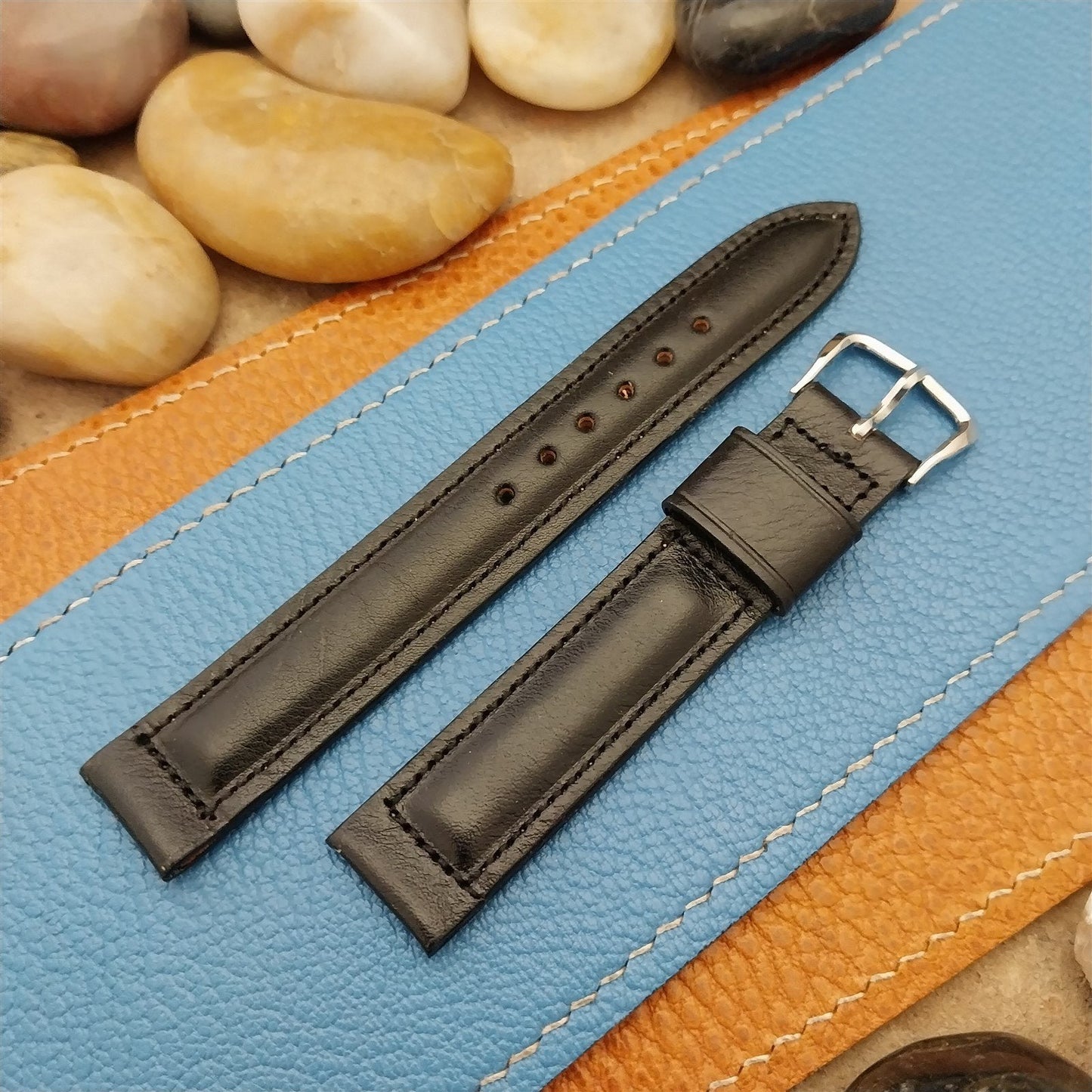 Vintage 5/8" Kreisler Black Calfskin nos unused Classic 1960s Watch Band