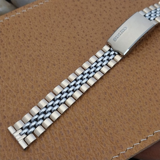 14mm Seiko Womens Beads of Rice Gold & Stainless Steel Unused Vintage Watch Band