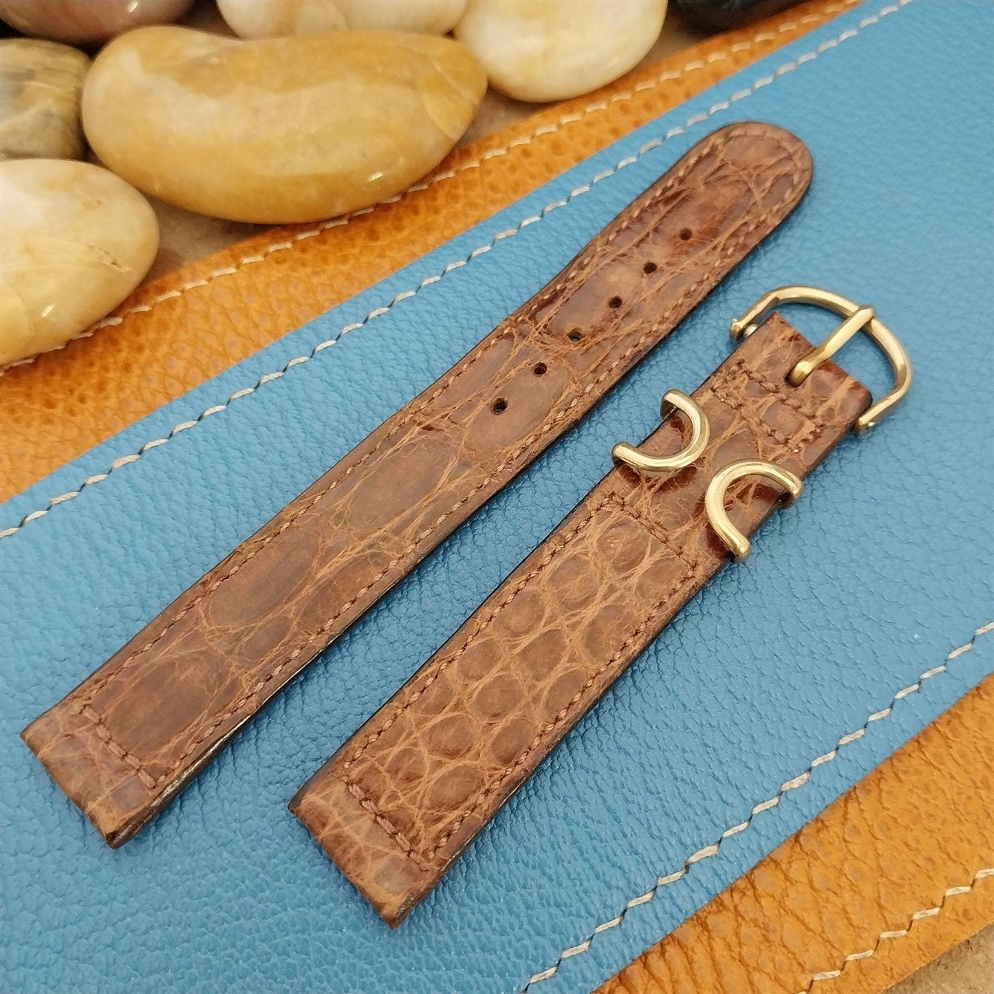 1940s Vintage 15mm Alligator Classic nos unused Watch Band