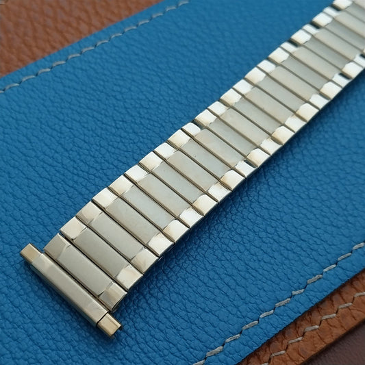 20mm 18mm Speidel Wide Radial Yellow Gold-Tone nos Long 1970s Vintage Watch Band