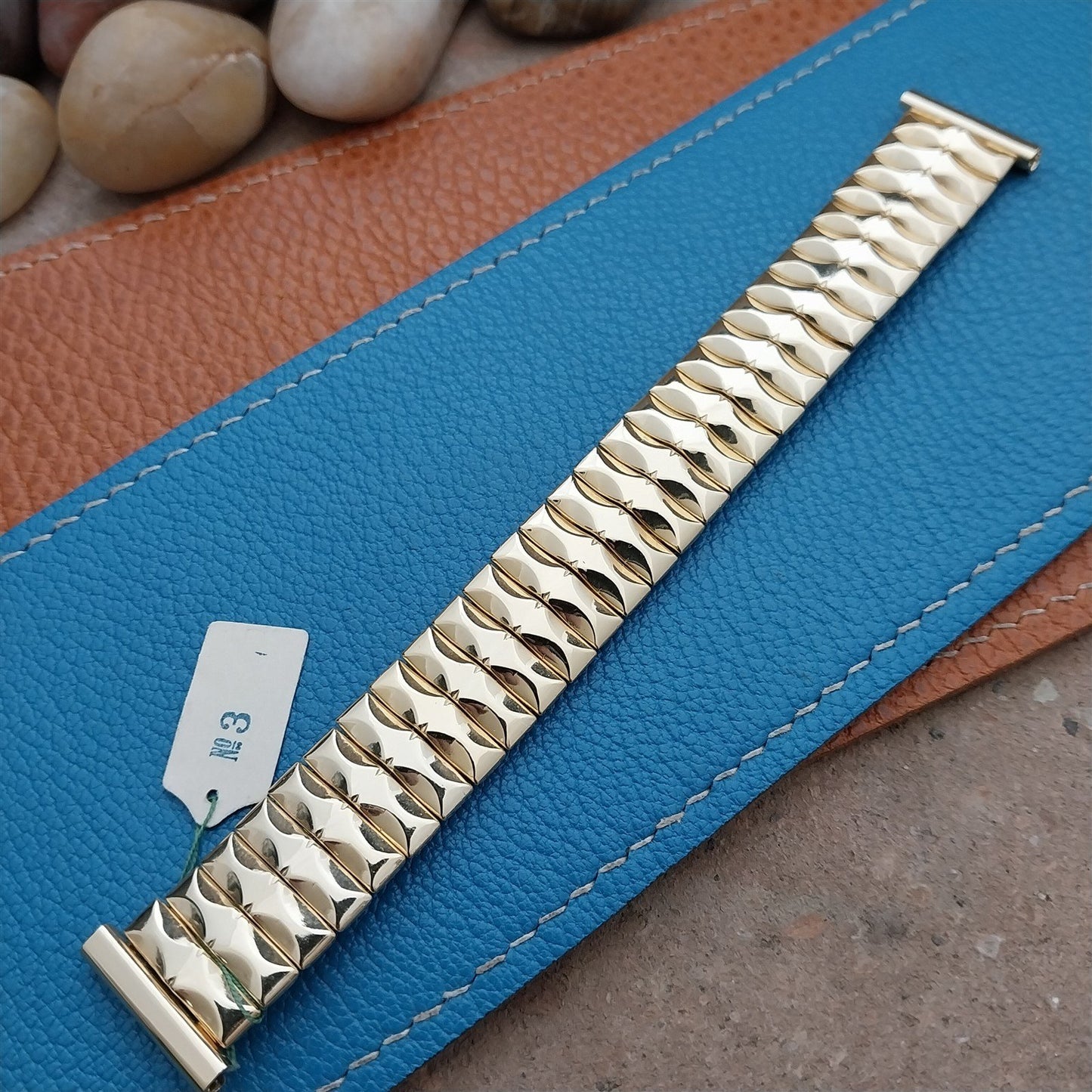 19mm 18mm 17mm Rhine-Gold Gold-Tone Unused German 1960s nos Vintage Watch Band