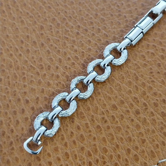 1960s 1970s Hadley White Gold-Tone C-Ring Mod Ladies Unused Vintage Watch Band