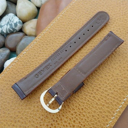 Long 16mm Gemex Padded Shell Cordovan Unused 1950s Vintage Watch Band