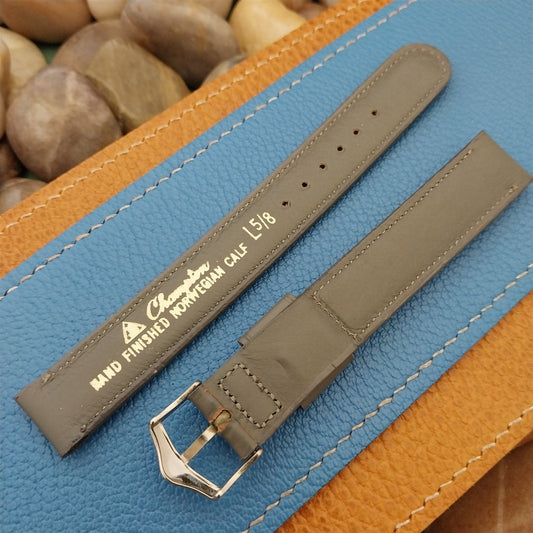 5/8" JB Champion Long Gray Padded Scandia Calf nos 1960s Vintage Watch Band