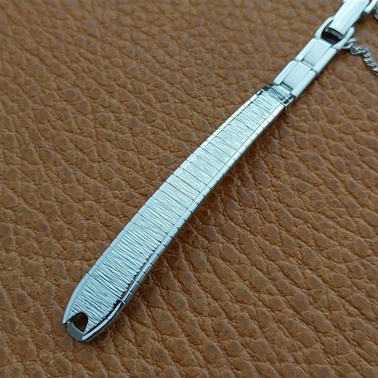 70s Bulova Rhodium Plate Stainless Steel NOS Ladies Vintage Cocktail Watch Band