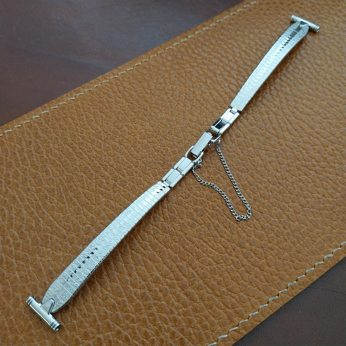 1/2" Bulova Rhodium Plate Stainless Steel NOS Ladies Vintage Cocktail Watch Band