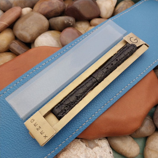 11mm Black Alligator Ladies Gemex Unused nos 1950s Vintage Watch Band