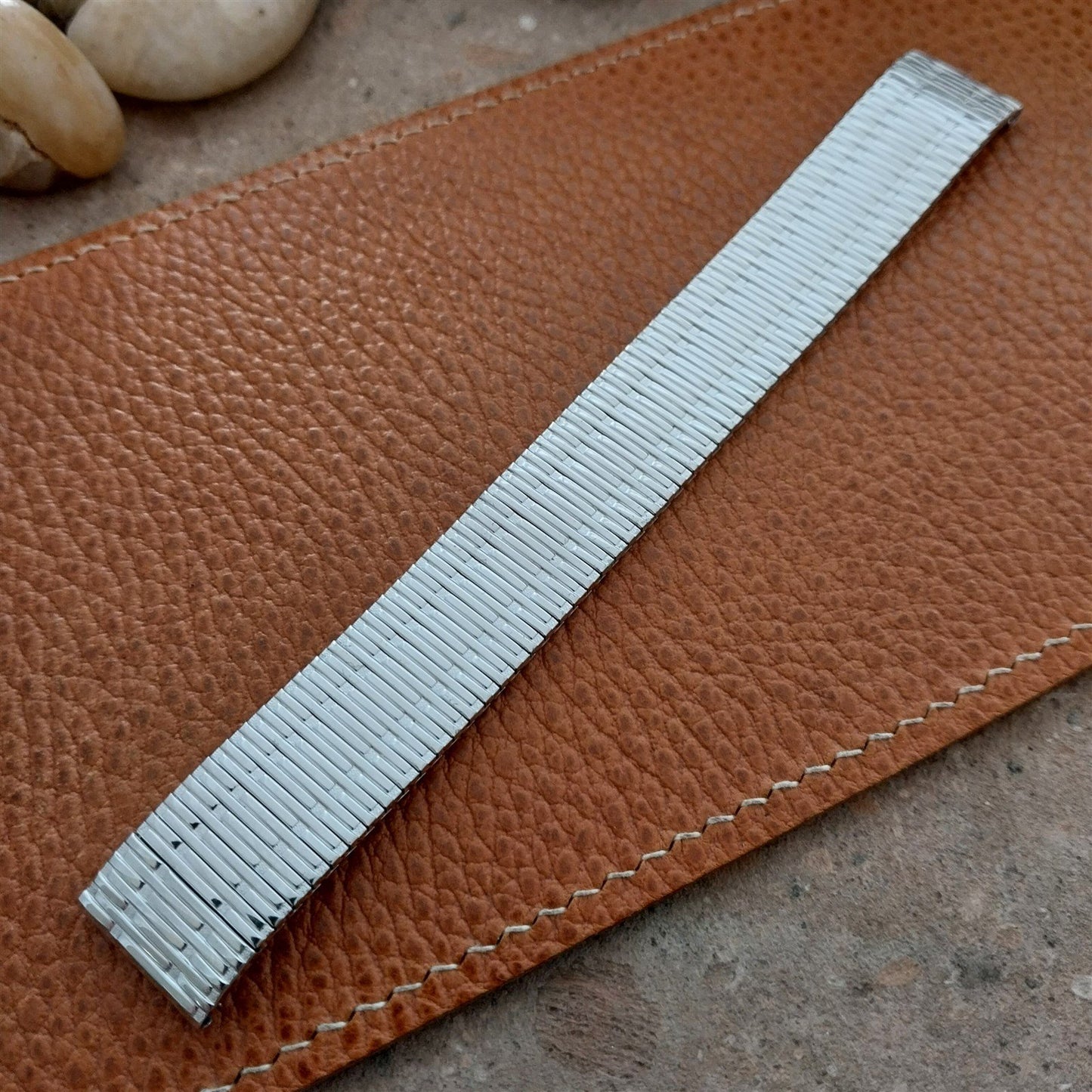 Vintage 17.2mm White Gold-Filled Speidel Thinline Unused Classic Watch Band