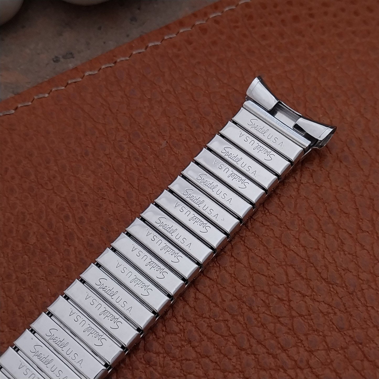 19mm 18mm Long 10k White Gold-Filled Speidel Colossus Unused Vintage Watch Band