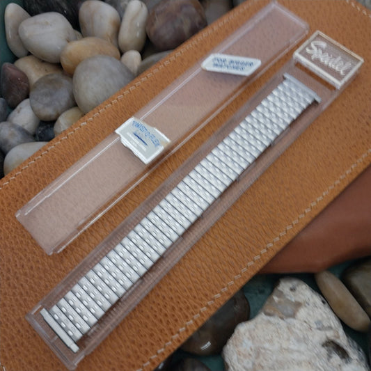 19mm 18mm Speidel Radial Stainless Steel Wide 1970s nos Long Vintage Watch Band