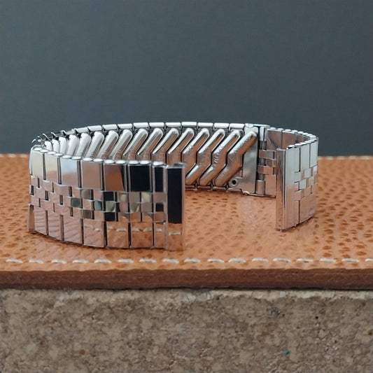 Vintage 5/8" Kreisler White Gold-Fill Brick Link Classic 1950s Unused Watch Band