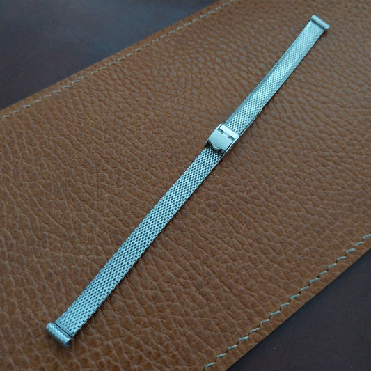 8mm White Gold-Fill Mesh Speidel Ladies 1960s Cocktail Watch Band