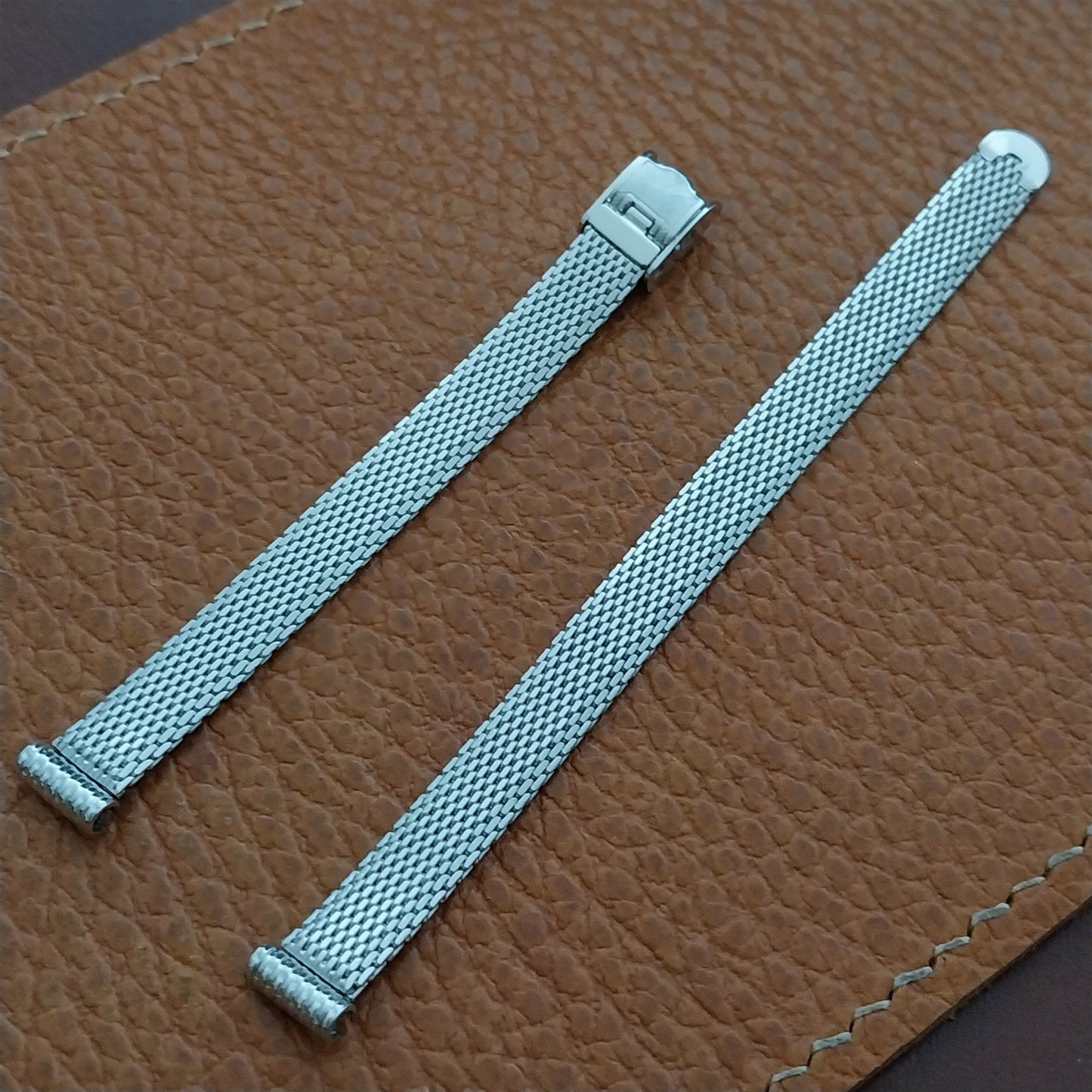 8mm White Gold-Fill Mesh Speidel Ladies 1960s Cocktail Watch Band