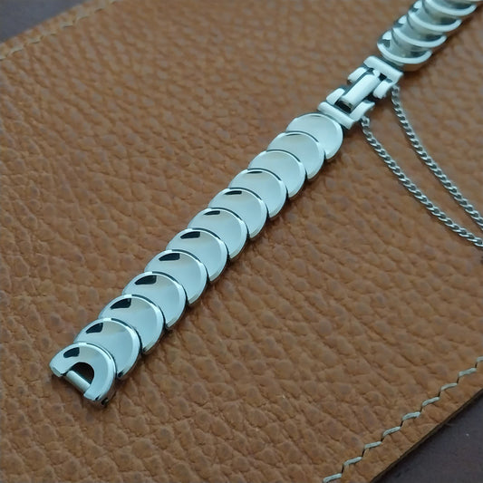 White Gold-Fill Kreisler Coin-Link Ladies 1950s Cocktail Watch Band