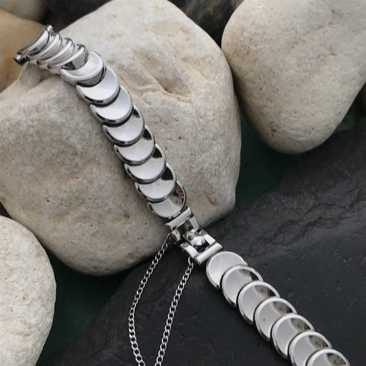 1/2" White Gold-Filled Kreisler Coin-Link Ladies Unused 1950s Vintage Watch Band