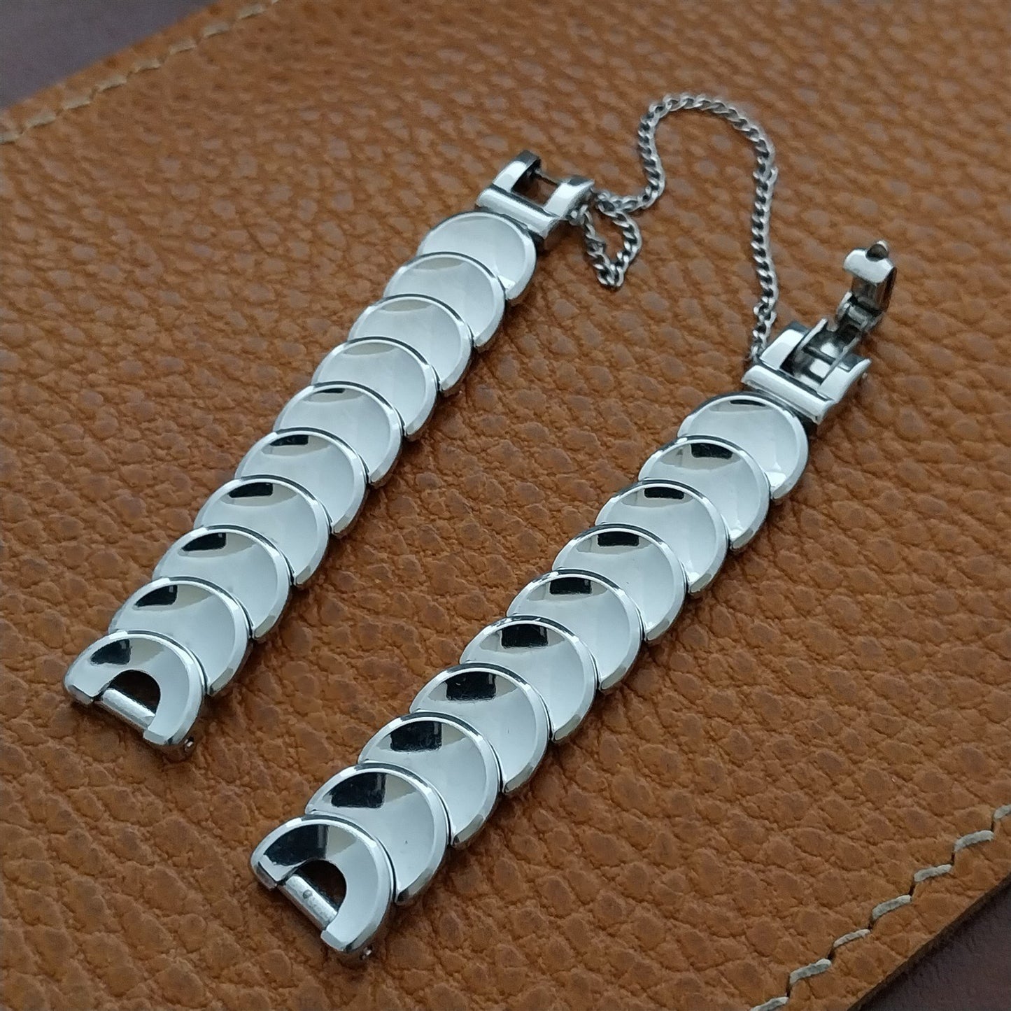 White Gold-Filled Kreisler Coin-Link Ladies Cocktail Watch Band