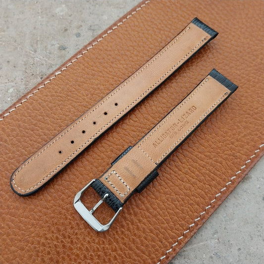 5/8" Long Single-Keeper Black Lizard Mormac 1960s Unused Vintage Watch Band