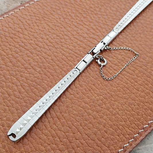 Ladies White Gold-Filled Mira-Flex USA MCM 1950s 1960s Unused Vintage Watch Band