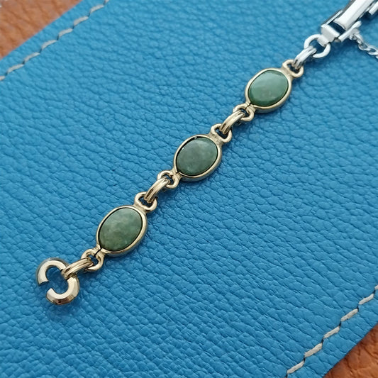 10K Gold-Filled Wyoming Jade Stone JB Champion Ladies Unused Vintage Watch Band