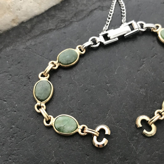 10K Gold-Filled Wyoming Jade Stone JB Champion Ladies Unused Vintage Watch Band