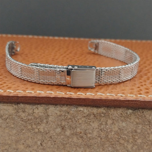 1970s Bulova White Gold rgp Mesh Unused Ladies Vintage Watch Band