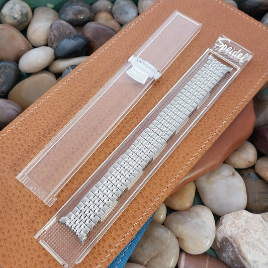 19mm 18mm 1969 Stainless Steel Rice Beads Speidel Tempest nos Vintage Watch Band