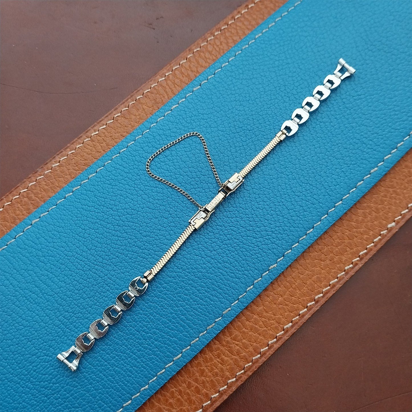 1950s Ladies Yellow & White Gold-Fill Rhinestone Vintage Cocktail Watch Band